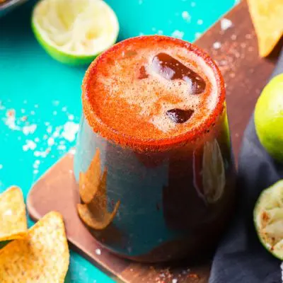 Top view of Mexican Beer Cocktail