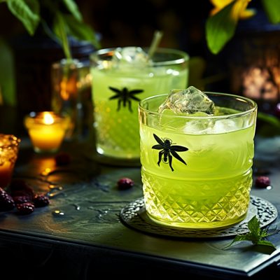 Two Halloween themed Samp Water cocktails