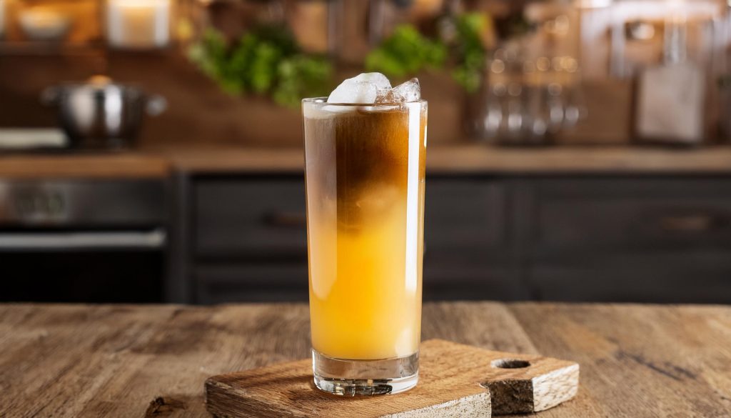 A Dark and Stormy Coffee cocktail