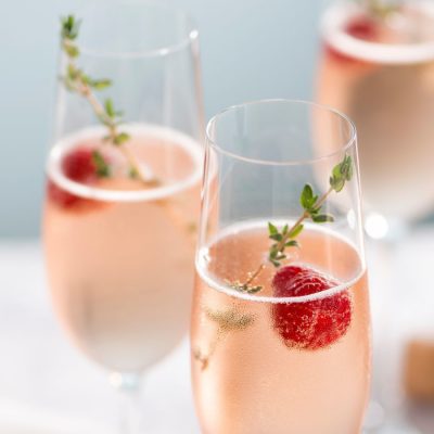 Strawberry Champagne cocktail
