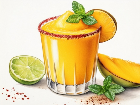 Colour illustration of a Frozen Mango Margarita