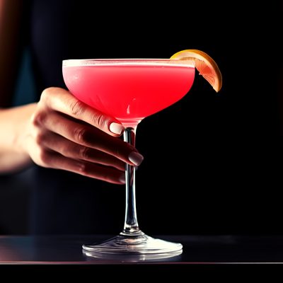 Bartender serving a craft cocktail