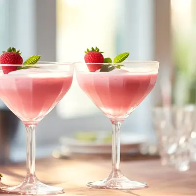 Two Strawberry Shortcake Daiquiris