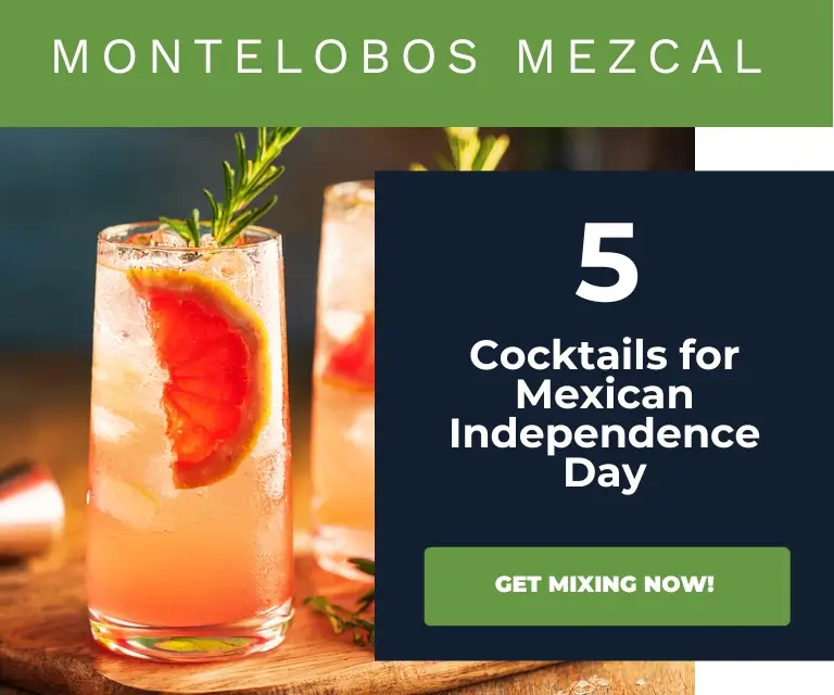 Banner ad with Mezcal Palomas for Mexican Independence Day with Montelobos