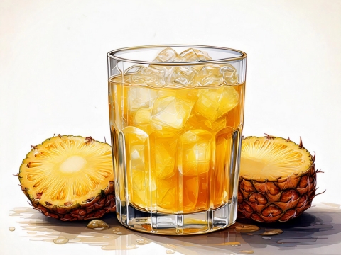 Colour illustration of a Grand Punch cocktail