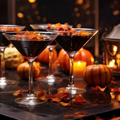 Black Magic cocktails in a Halloween setting