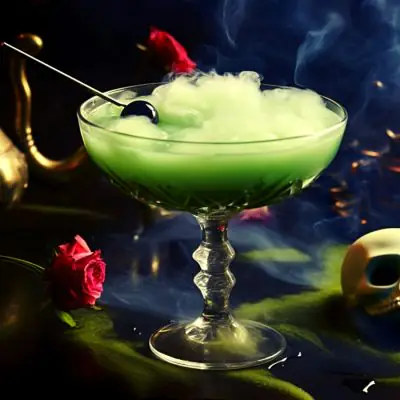 Green Monster cocktail for Halloween