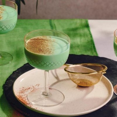 Creamy minty green Grasshopper Cocktails