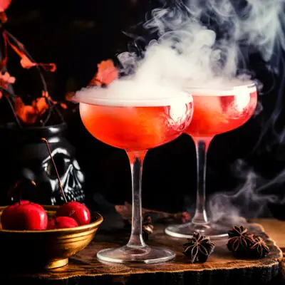 Smoky Poison Apple cocktails for Halloween