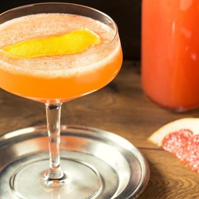 Refreshing Brown Derby Cocktail with grapefruit garnish