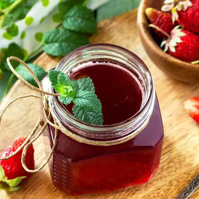 Homemade strawberry syrup for cocktails