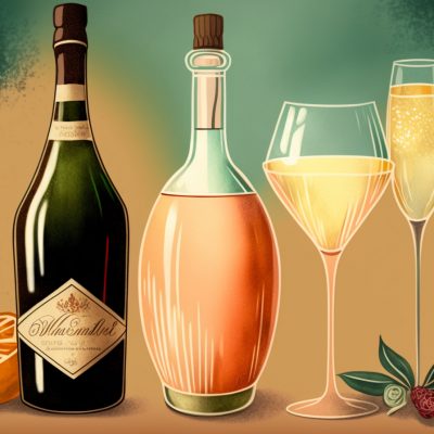 Illustration of festive Prosecco cocktails