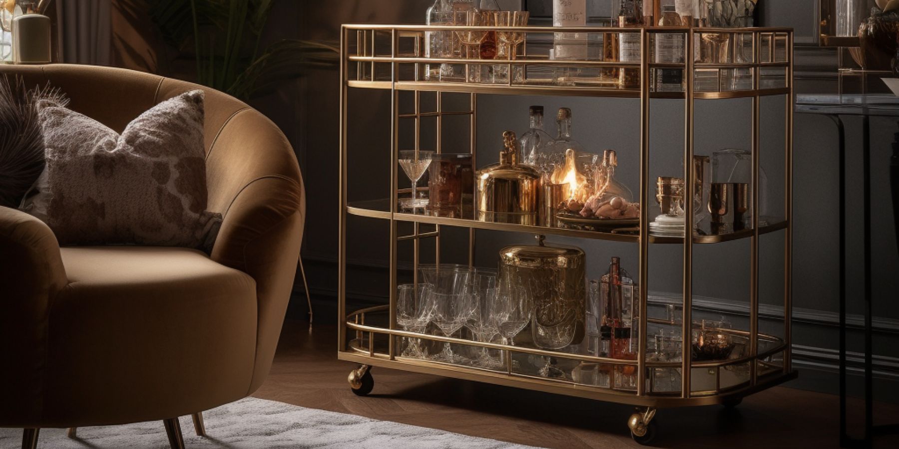 Best Bar Cart Ideas For 2024 Top 18 Picks The Mixer   Art Deco Bar Cart Midjourney 