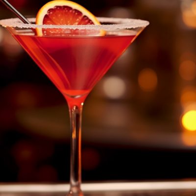 Red Dragon cocktail with Blood Orange garnish