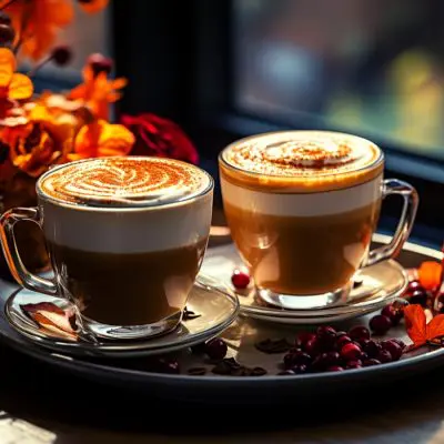 Two decadent Pumpkin Spice Lattes