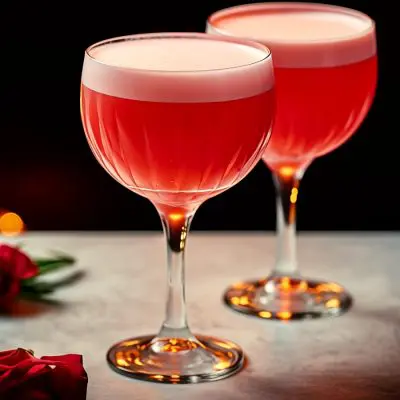 Two Love and Murder Valentines cocktails