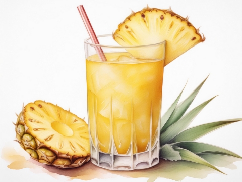 Color illustration of a Pineapple Paloma cocktail