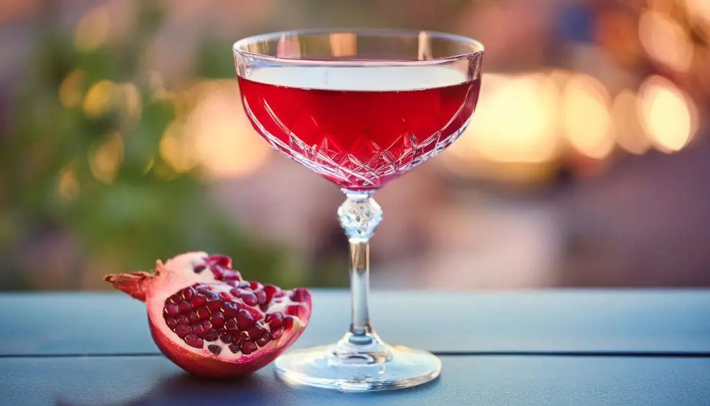 Close-up of a vibrant Pomegranate Cosmo