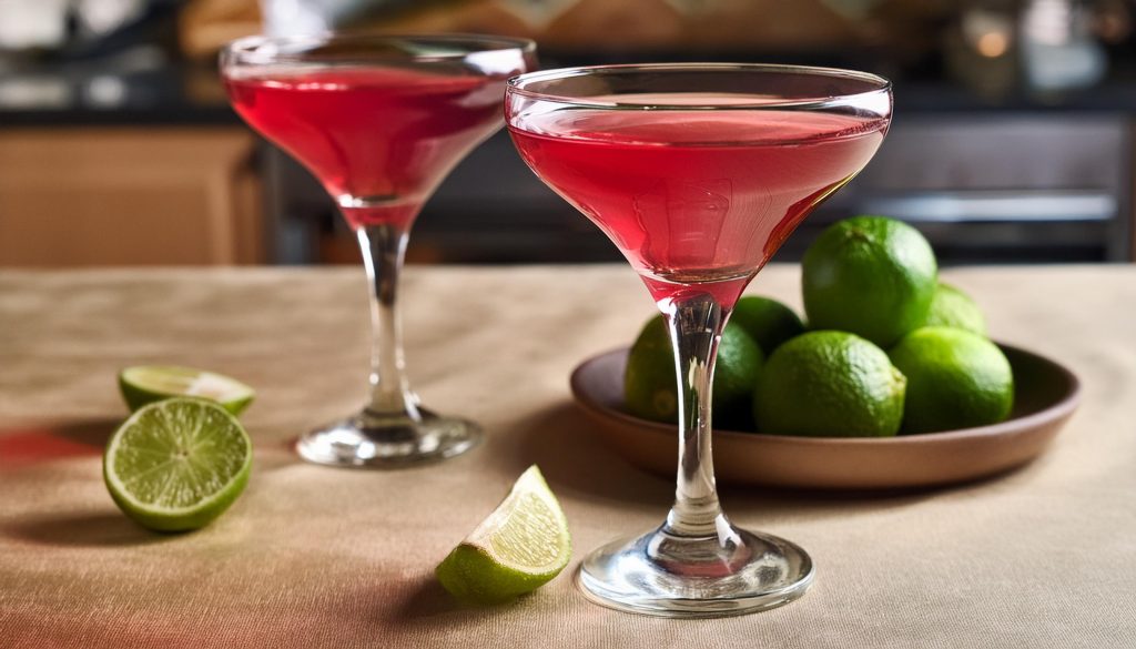 Two French Cosmos in a kitchen next to a bowl of fresh limes