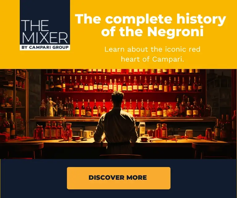 Banner Ad for an article on the history of the Negroni cocktail